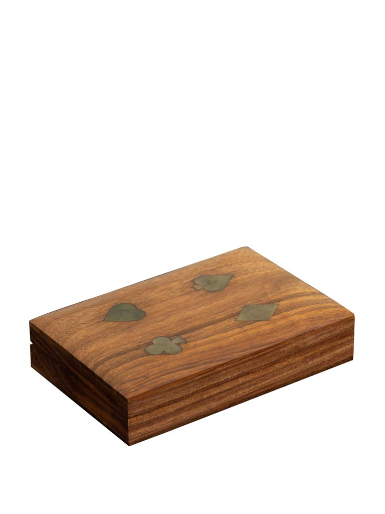 Boîte 3 jeux de cartes As de Pique en bois, Chehoma [14235]