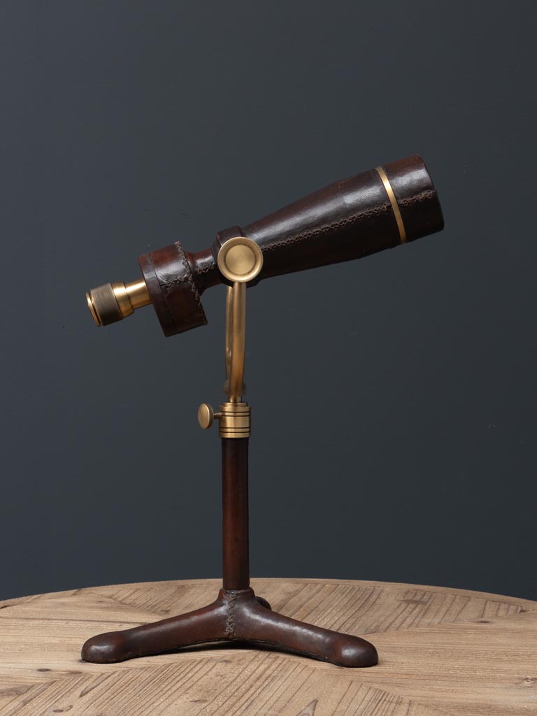 Leather telescope on tripod stand - 5