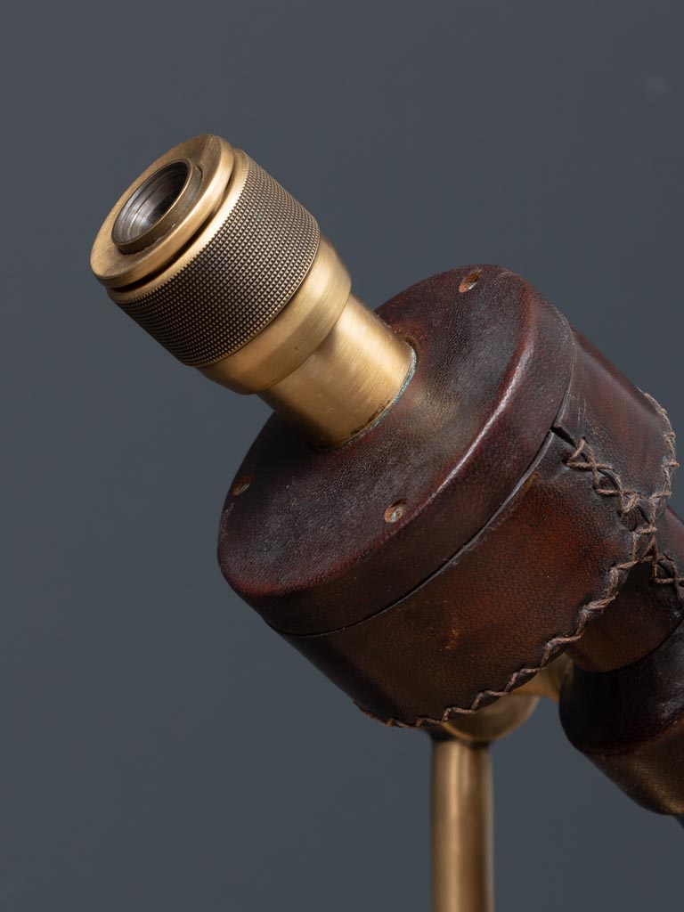 Leather telescope on tripod stand - 2