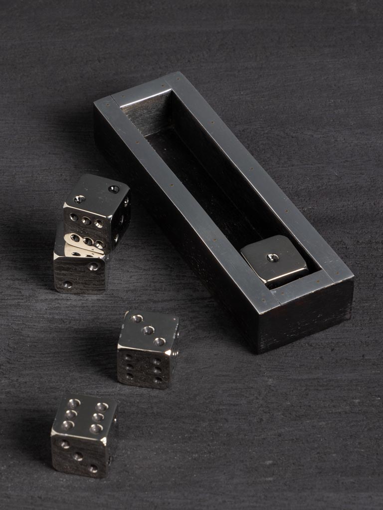 5 dices display in black resin - 5