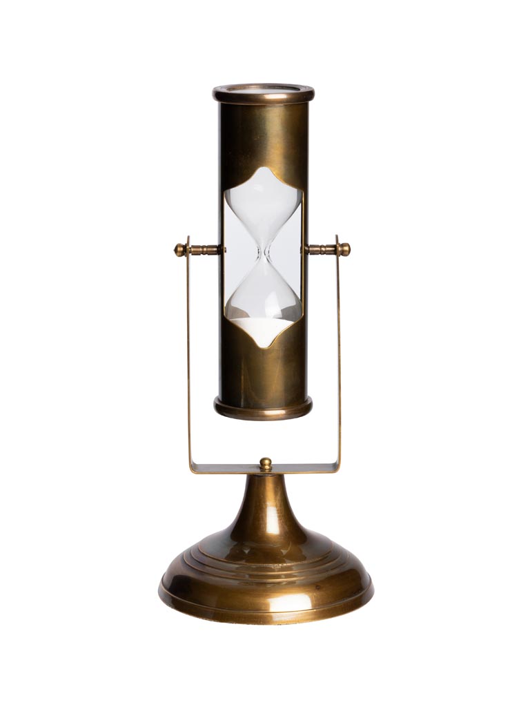 Sandtimer & compass brass patina - 3