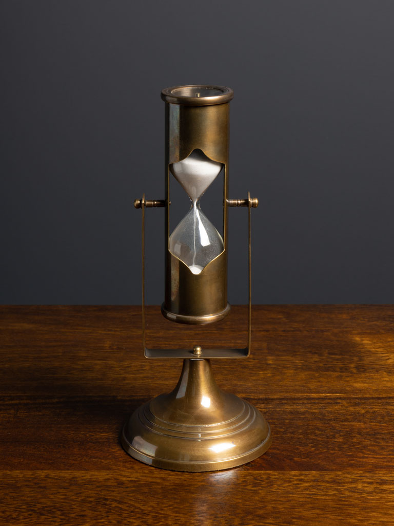 Sandtimer & compass brass patina - 1