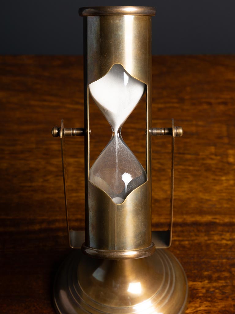 Sandtimer & compass brass patina - 4