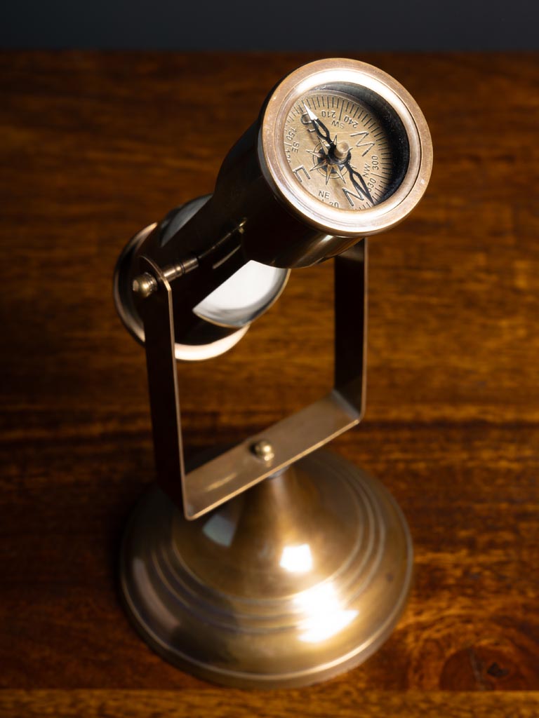 Sandtimer & compass brass patina - 5