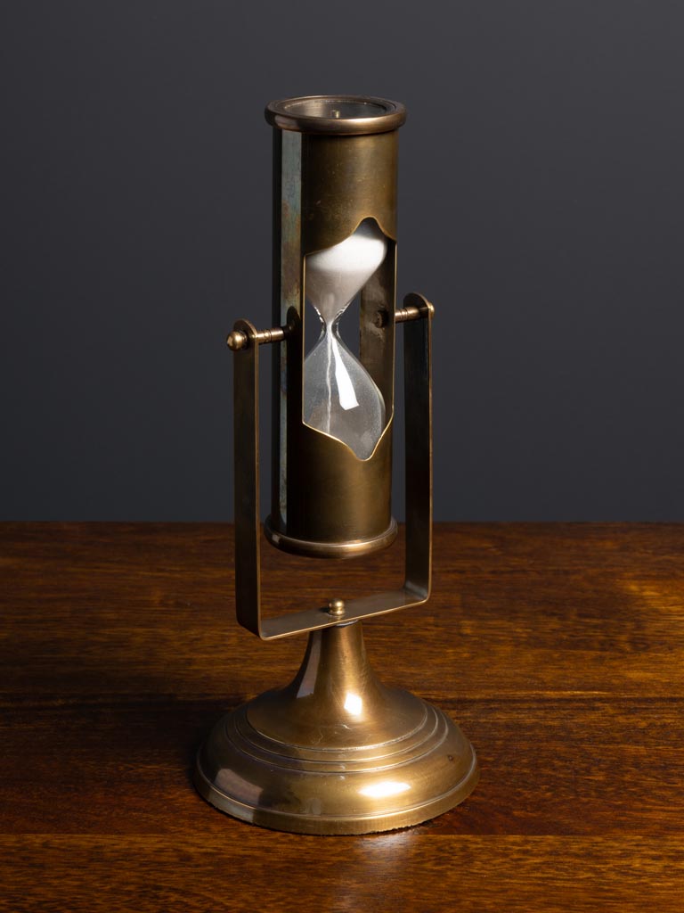 Sandtimer & compass brass patina - 7