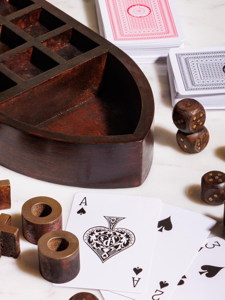 Boat box game with cards, tic tac toe & dices - 4