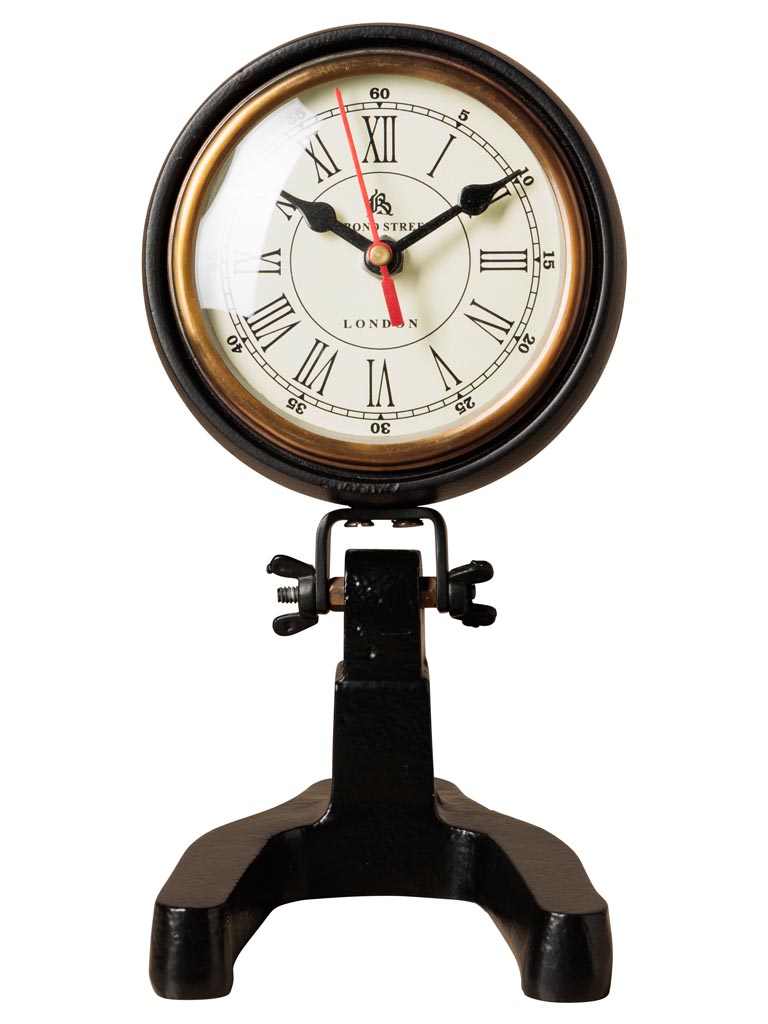 Leather clock on U base - 2