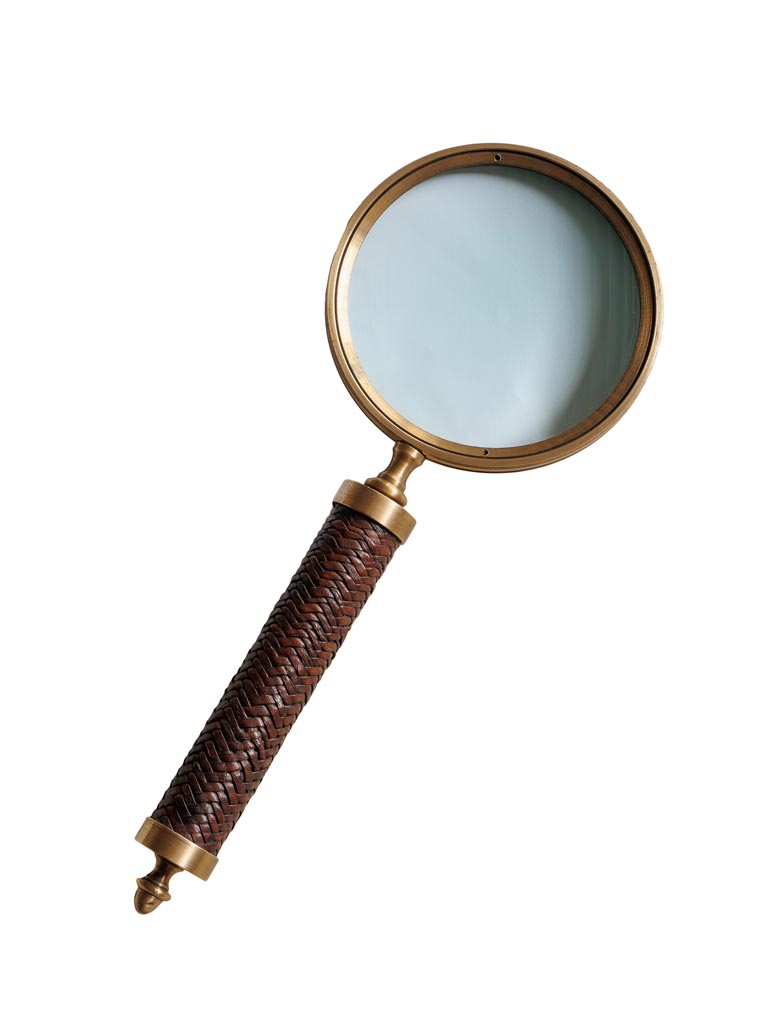 Golden magnifier with leather handle - 2