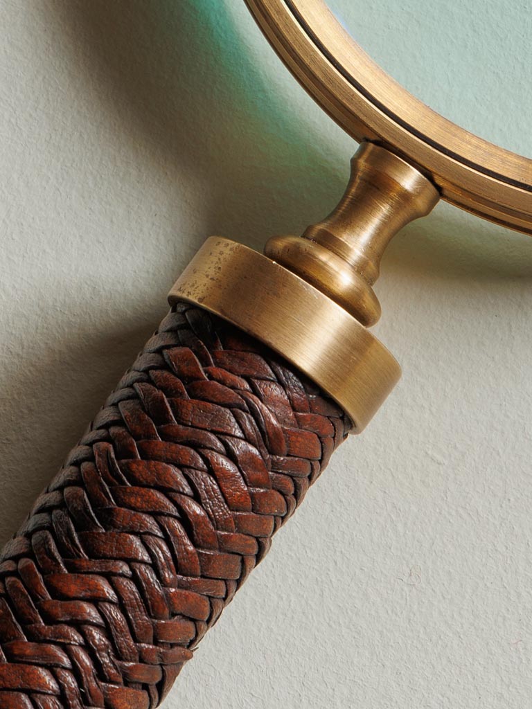 Golden magnifier with leather handle - 3
