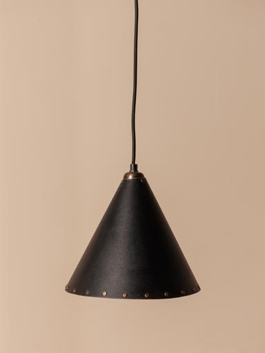 Suspensions cone en cuir et rivets