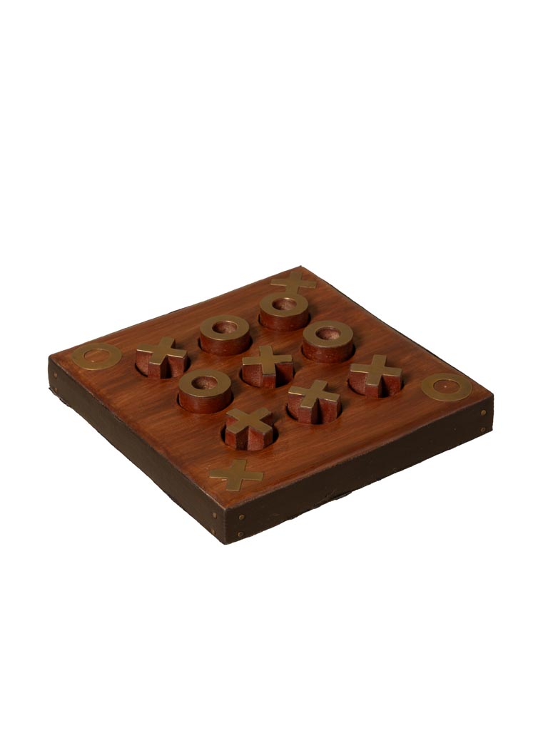 Petit jeu OXO acacia et laiton - 2
