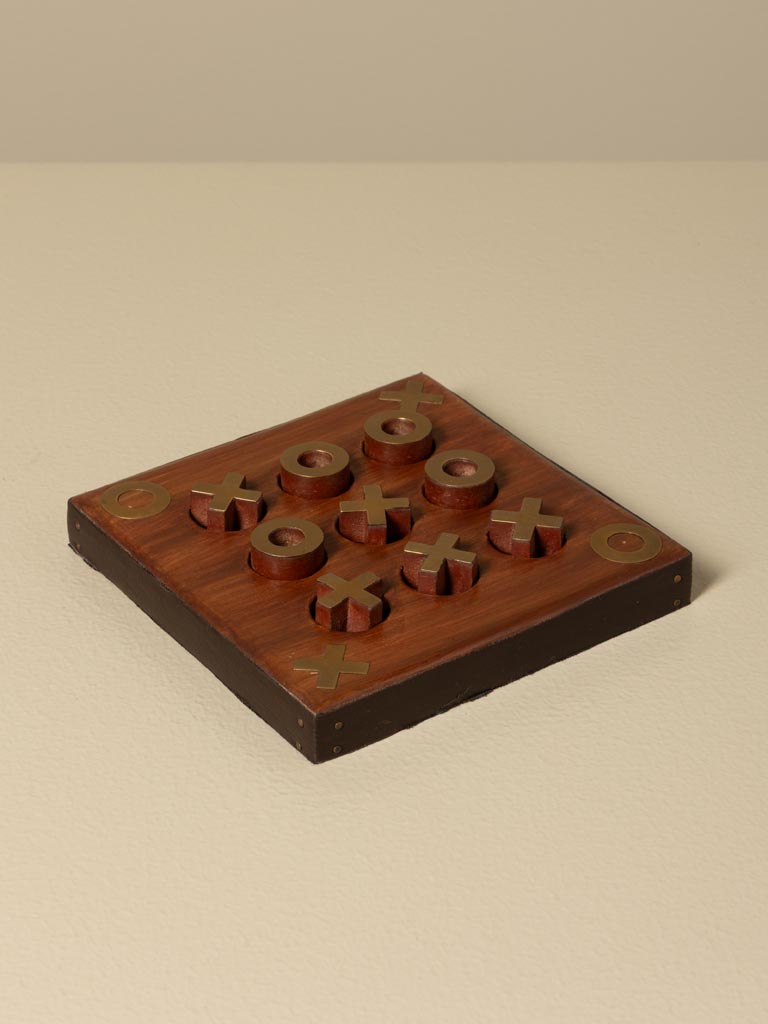 Petit jeu OXO acacia et laiton - 1