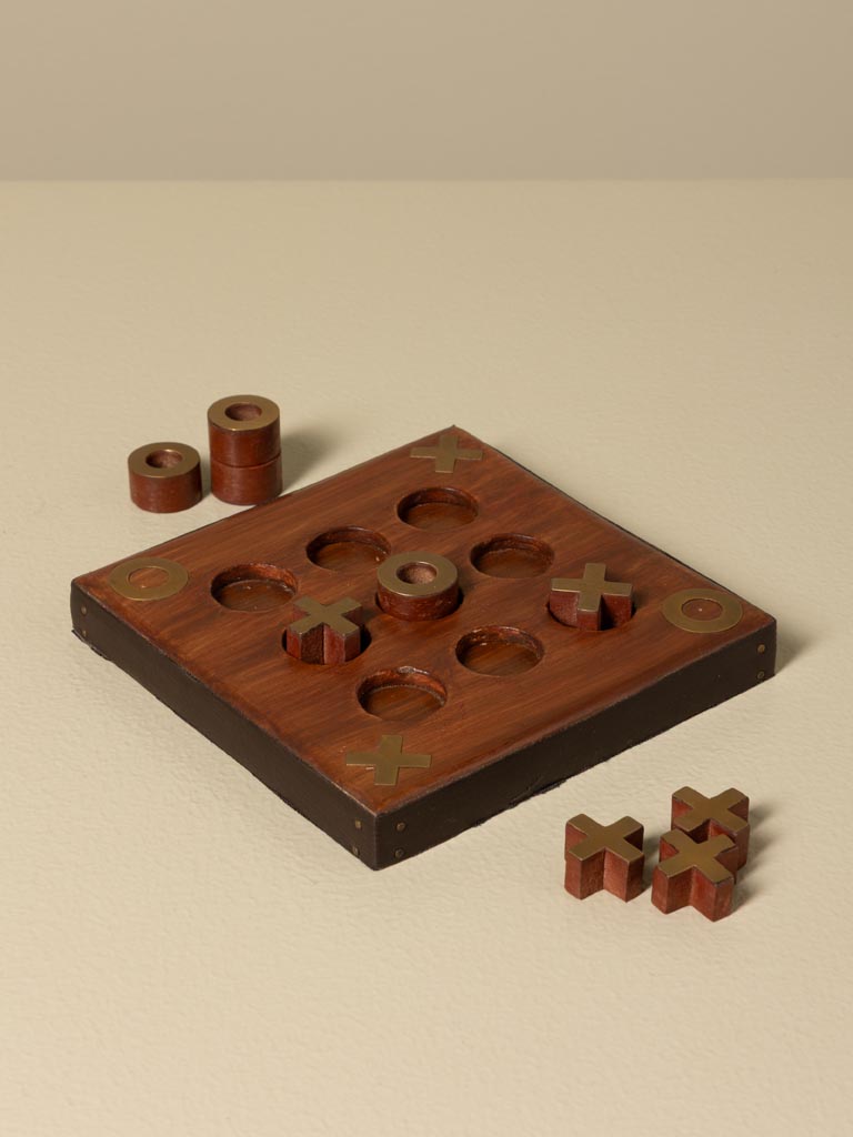 Petit jeu OXO acacia et laiton - 3
