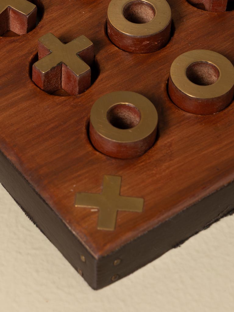 Petit jeu OXO acacia et laiton - 4