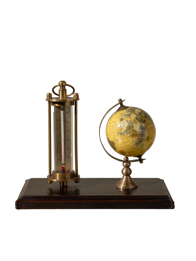 Globe and thermometer desk stand - 2