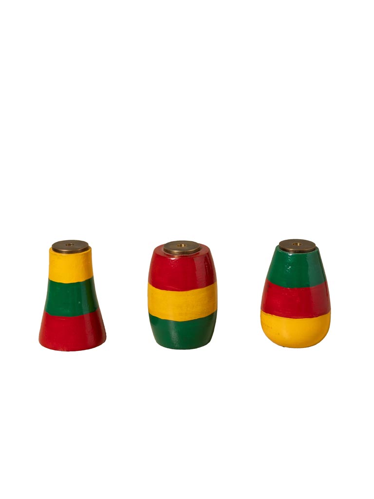 S/3 kaléidoscopes en bois coloré - 2