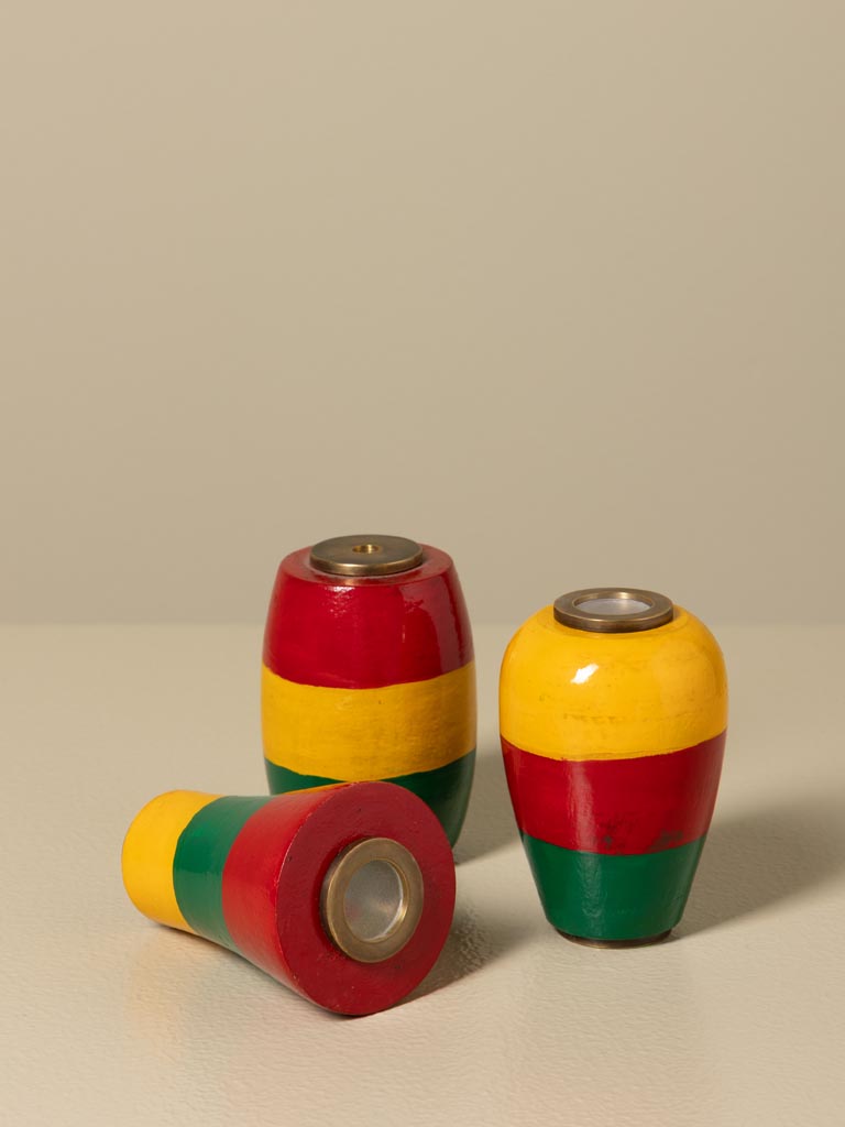 S/3 kaléidoscopes en bois coloré - 3