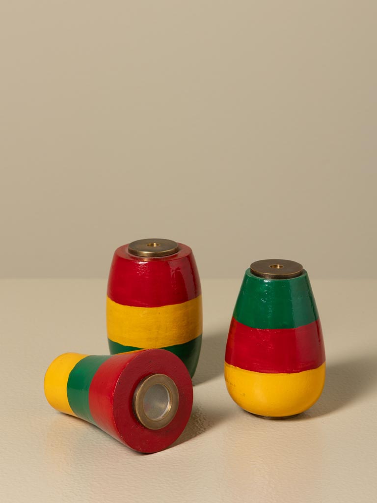S/3 kaléidoscopes en bois coloré - 5