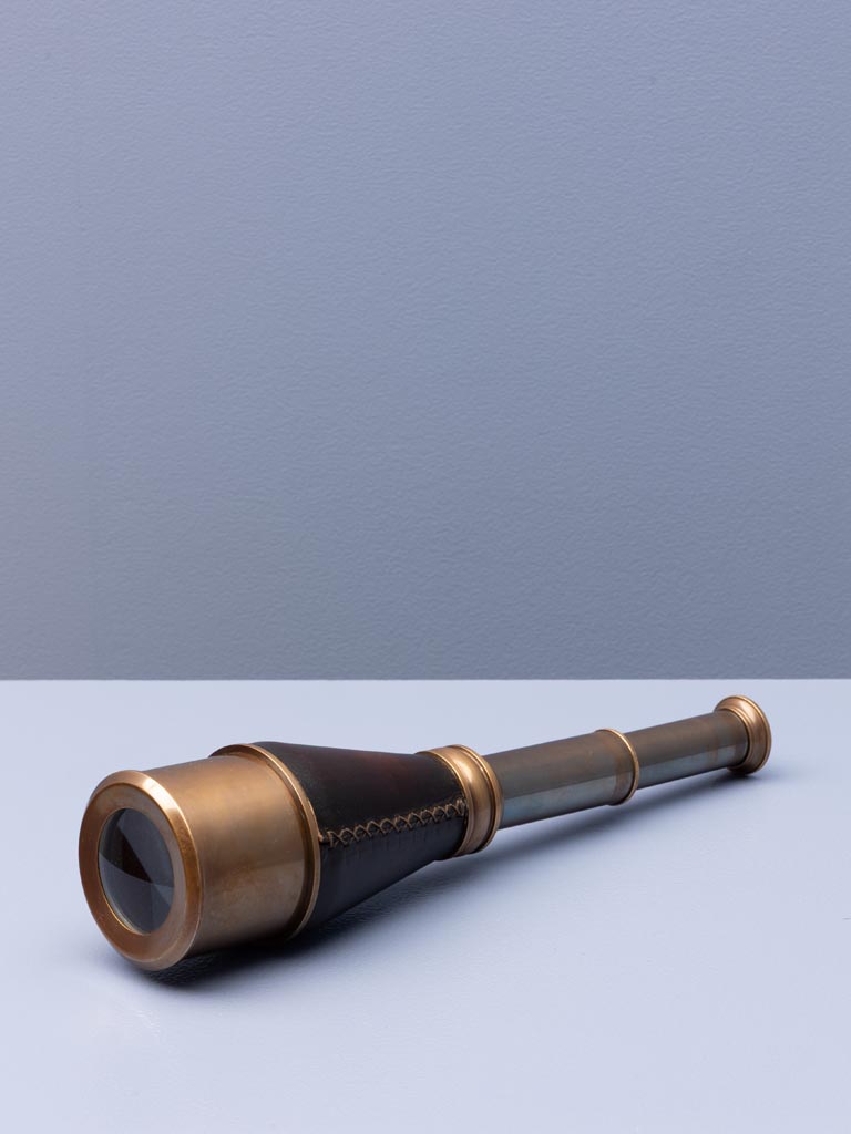 Brass and leather telescope - 1