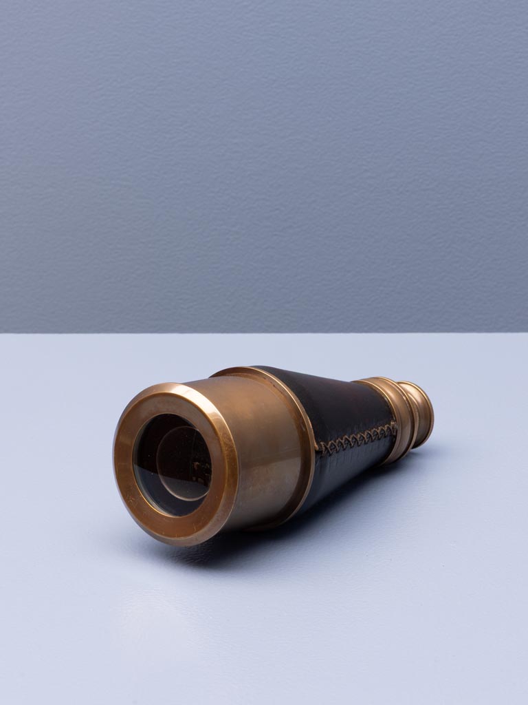 Brass and leather telescope - 3