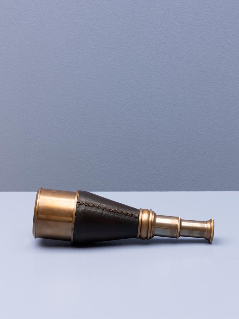 Brass and leather telescope - 5