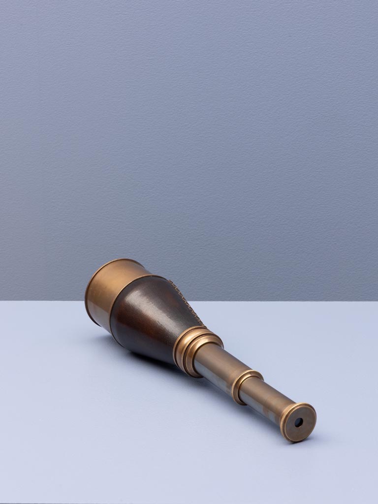 Brass and leather telescope - 4