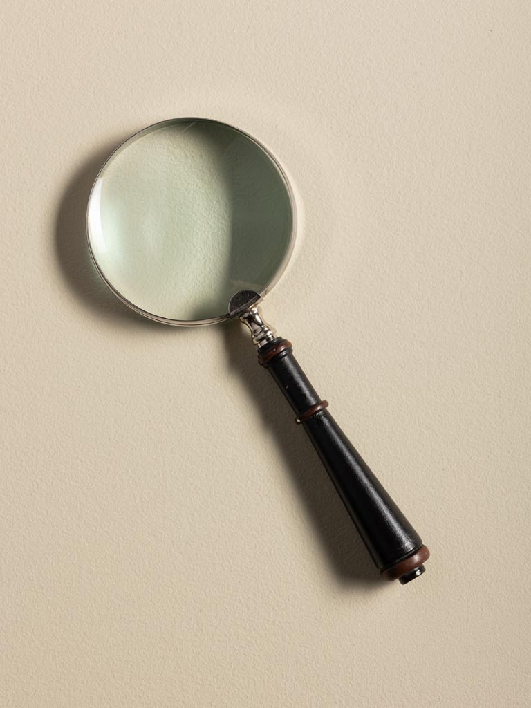 Large magnifier with dark wood handle - 1