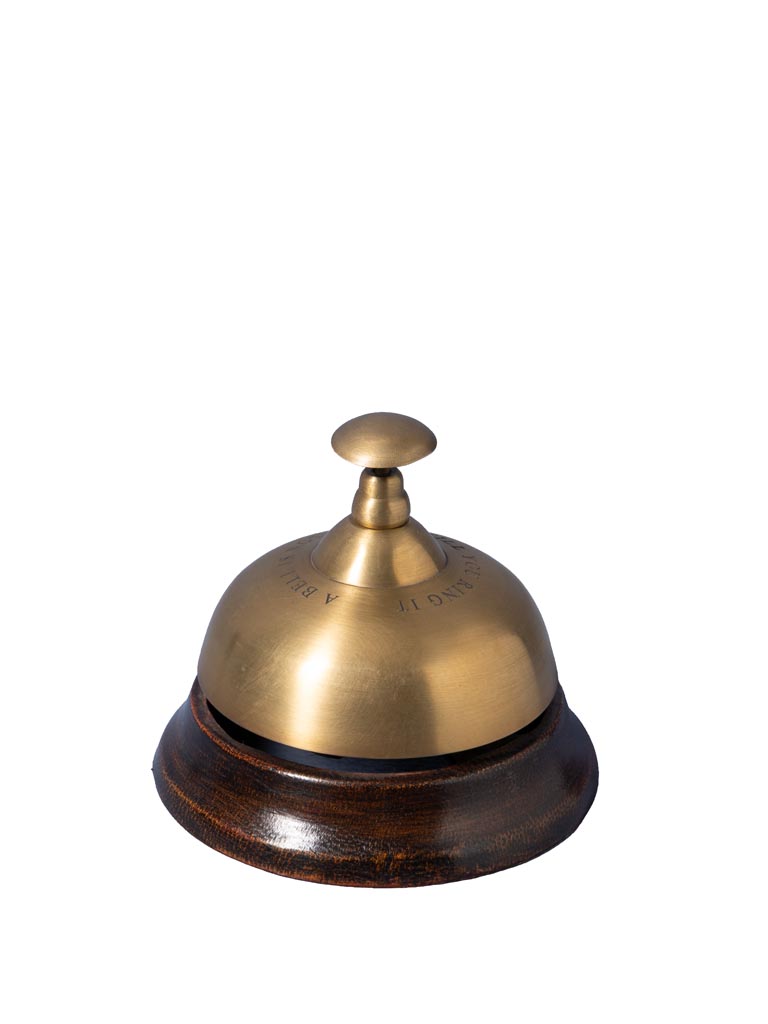 Hotel bell in brass and wood - 2