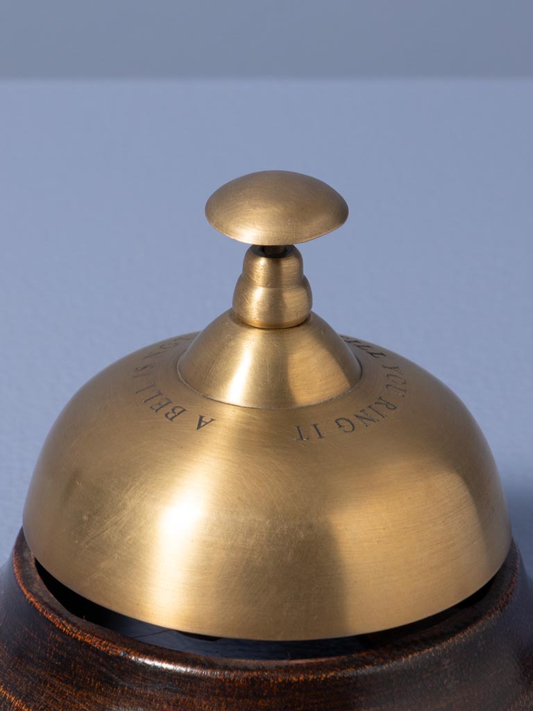 Hotel bell in brass and wood - 3
