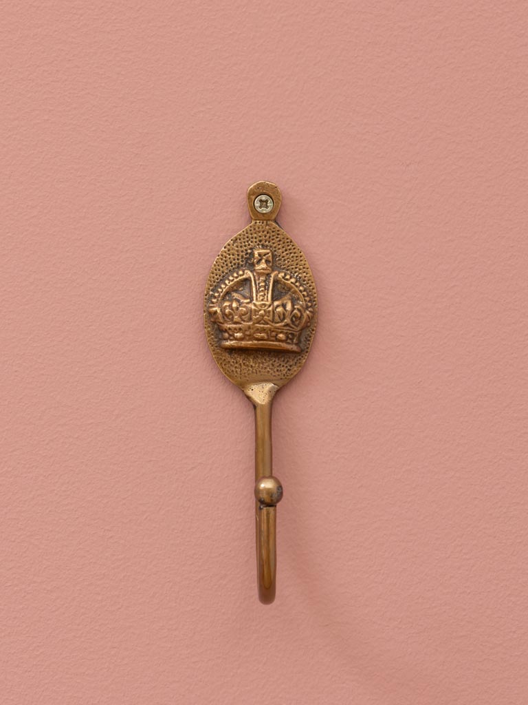 Crochet simple laiton et médaillon couronne - 1