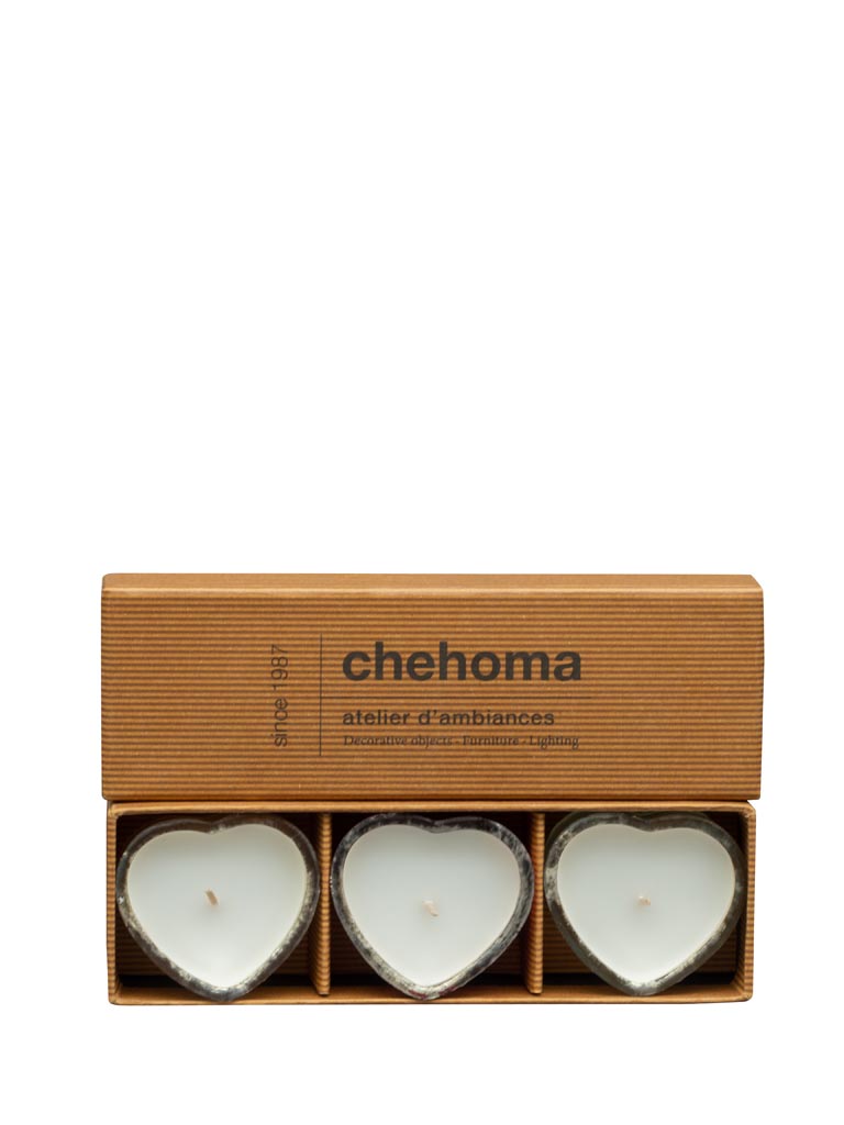 Gift box with 3 heart-shaped tealight holder - 2