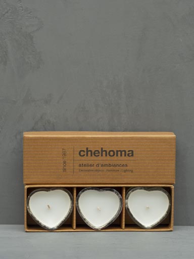 Gift box with 3 heart-shaped tealight holder