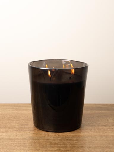 Black glass candle Etna