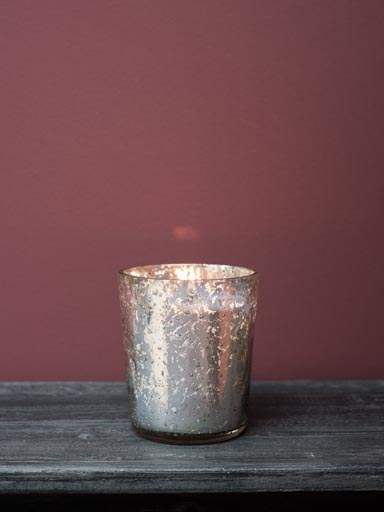 Silver glass candle