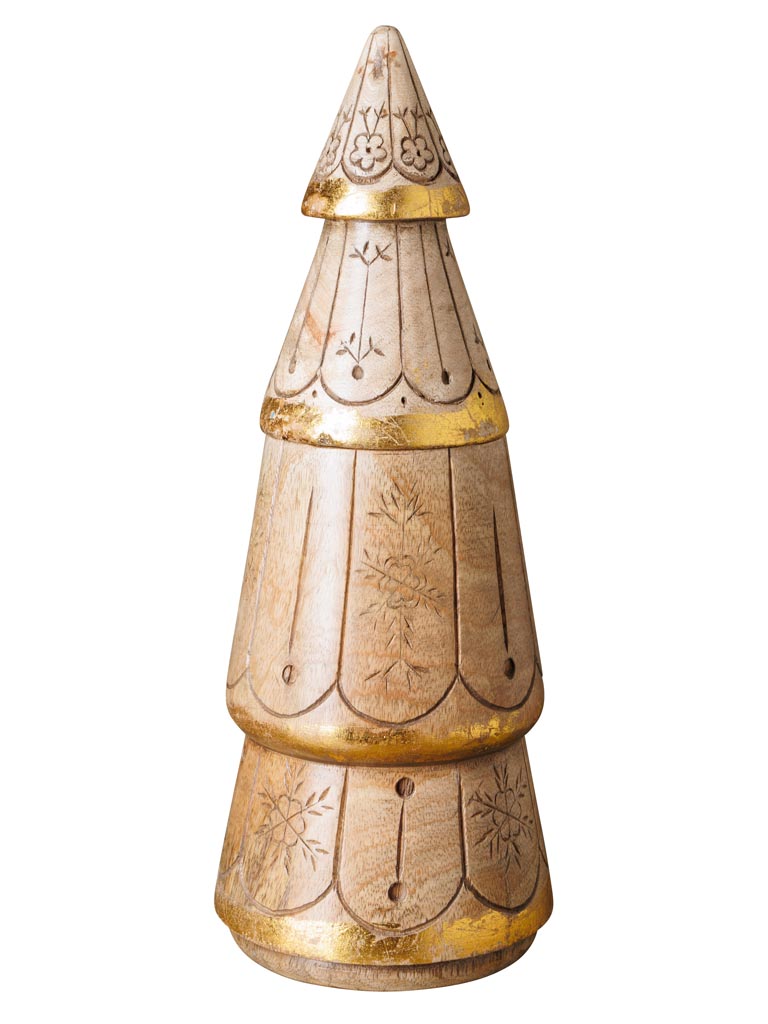 Engraved xmas tree box with golden edge - 2