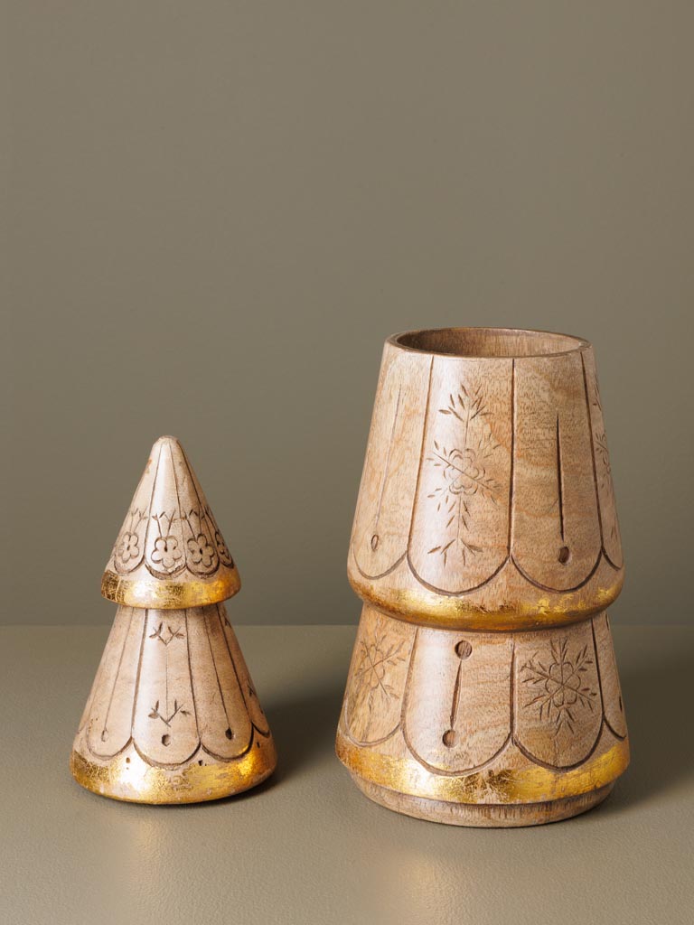 Engraved xmas tree box with golden edge - 4