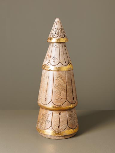 Engraved xmas tree box with golden edge