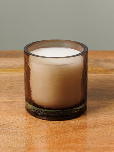 Large candle smoked glass
