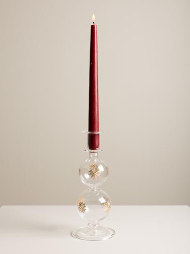 Snow white candlestick gold finish