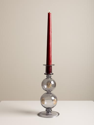 Snow blue candlestick gold finish