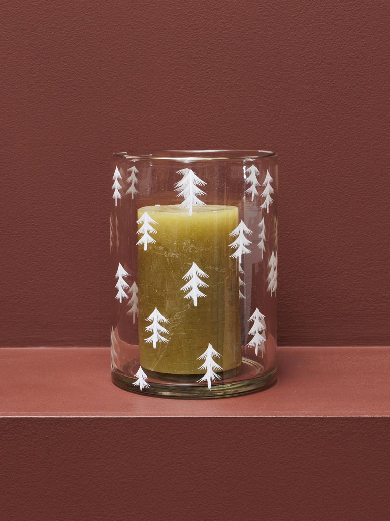 Large candle holder white Xmas trees - 3