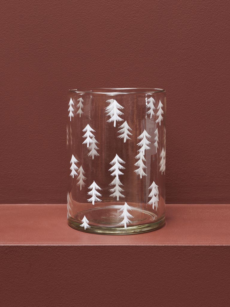 Large candle holder white Xmas trees - 5