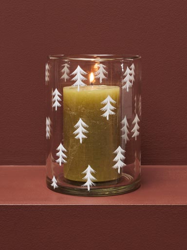 Large candle holder white Xmas trees