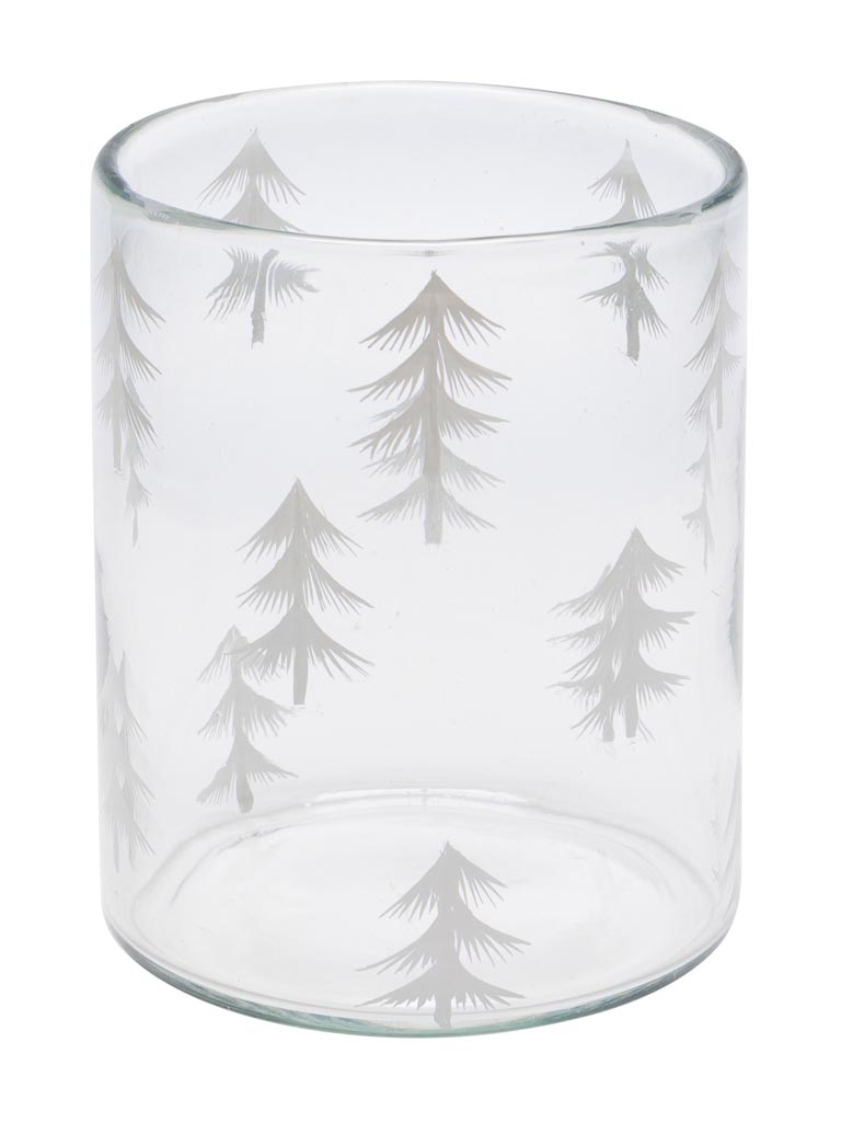 Small candle holder white Xmas trees - 2