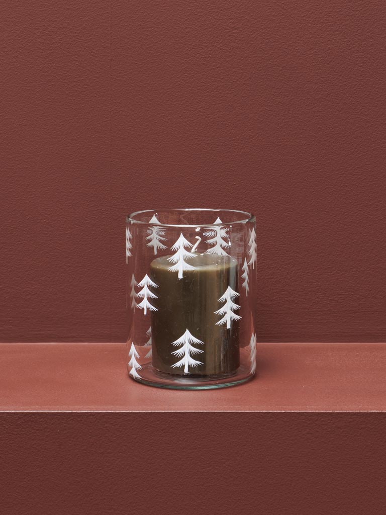 Small candle holder white Xmas trees - 3