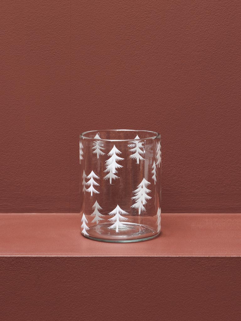 Small candle holder white Xmas trees - 5