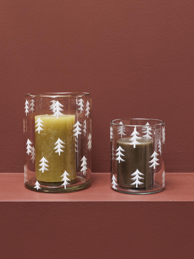 Small candle holder white Xmas trees - 4