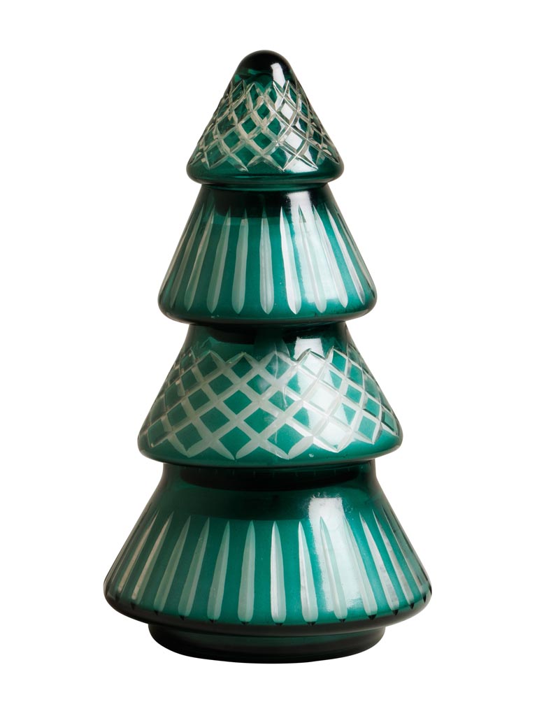 3 green Xmas tree stackable candles - 2
