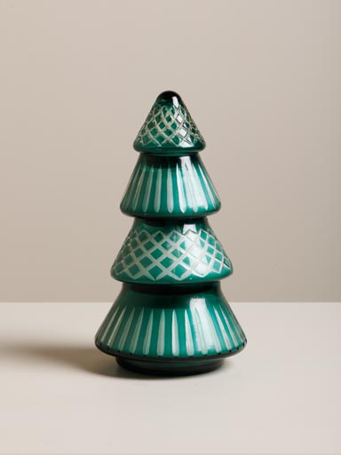 3 bougies vertes en forme de sapin superposables
