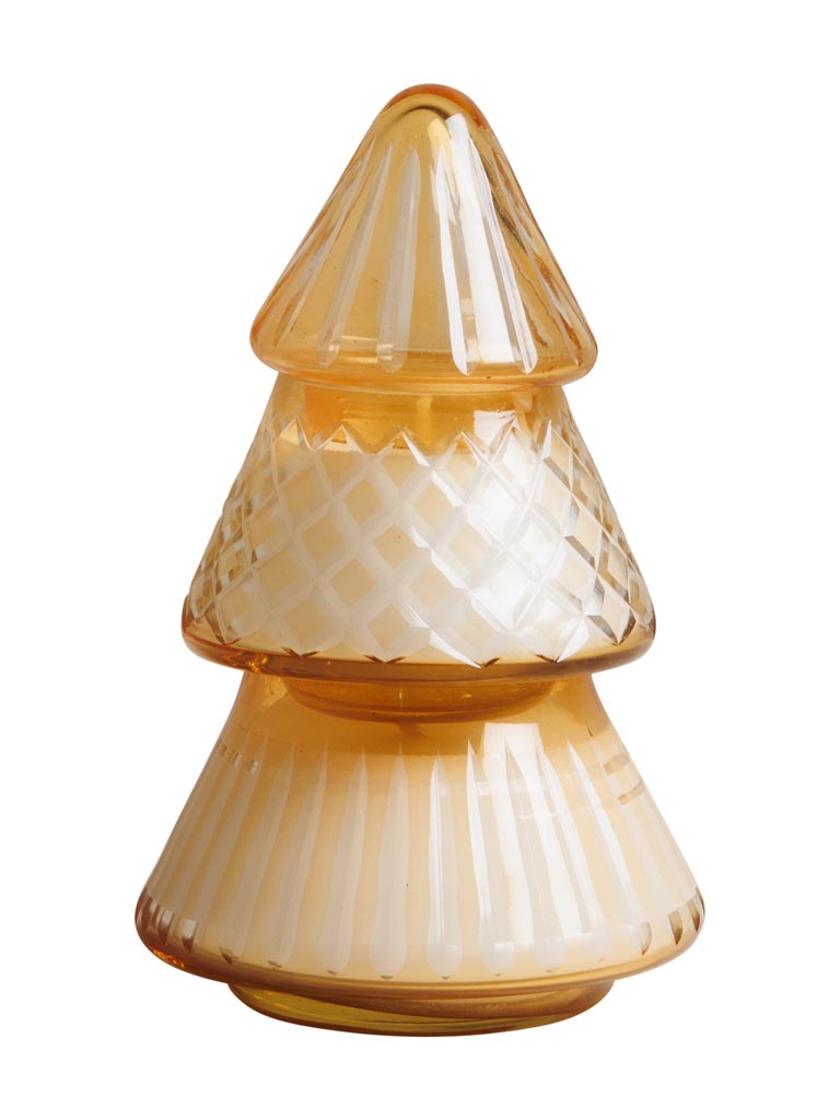 2 ochre Xmas tree stackable candles - 2